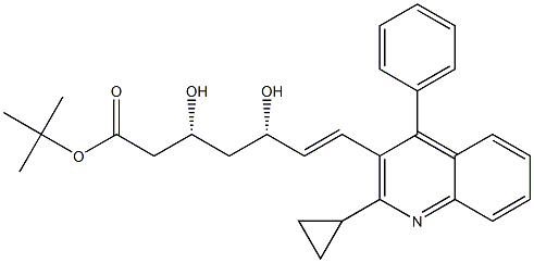(3R,5S,6E)-7-(2-Cyclopropyl-4-phenyl-3-quinolinyl)-3,5-dihydroxy-6-heptenoic Acid tert-Butyl Ester Structure