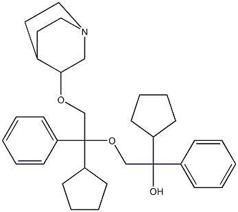 1-环戊基-2-(1-环戊基-1-苯基-2-(奎宁基-3-氧)乙氧基)-1-苯乙醇, , 结构式