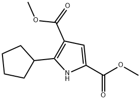 diMethyl 5-cyclopentyl-1H-pyrrole-2,4-dicarboxylate 化学構造式
