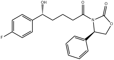 (R)-3-((R)-5-(4-fluorophenyl)-5-hydroxypentanoyl)-4-phenyloxazolidin-2-one Structure