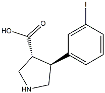(+/-)-trans-4-(3-iodo-phenyl)-pyrrolidine-3-carboxylic acid,,结构式