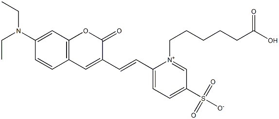 (E)-1-(5-Carboxypentyl)-6-(2-(7-(diethylaMino)-2-oxo-2H-chroMen-3-yl)vinyl)pyridiniuM-3-sulfonate Struktur