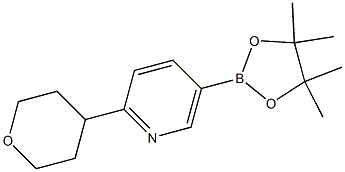 2-(tetrahydro-2H-pyran-4-yl)-5-(4,4,5,5-tetraMethyl-1,3,2-dioxaborolan-2-yl)pyridine,,结构式