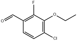 4-クロロ-3-エトキシ-2-フルオロベンズアルデヒド 化学構造式