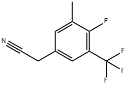 4-氟-3-甲基-5-(三氟甲基)苯基乙腈,1373920-75-2,结构式