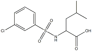 N-(3-Chlorophenylsulfonyl)-DL-leucine, 96% 化学構造式