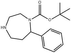 1-BOC-7-苯基-1,4-二氮杂环庚烷 结构式