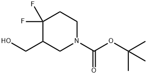 4,4-二氟-3-(羟甲基)哌啶-1-羧酸叔丁酯, 1303973-24-1, 结构式