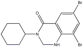6,8-DibroMo-3-cyclohexyl-2,3-dihydroquinazolin-4(1H)-one Structure