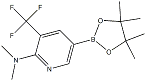 N,N-二甲基-5-(4,4,5,5-四甲基-1,3,2-二氧杂环戊硼烷-2-基)-3-(三氟甲基)吡啶-2-胺, , 结构式
