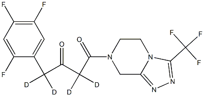 4-Oxo-4-[3-(trifluoroMethyl)-5,6-dihydro-[1,2,4]triazolo[4,3-a]pyrazin-7(8H)-yl]
-1-(2,4,5-trifluorophenyl)butan-2-one-d4 Structure