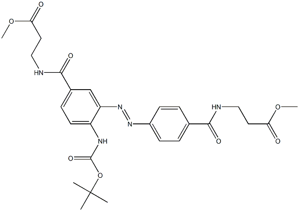 (E)-3-(4-((tert-Butoxycarbonyl)aMino)-3-((4-((3-Methoxy-3-oxopropyl)carbaMoyl)phenyl)diazenyl)benzaMido)propanoic Acid Methyl Ester Structure