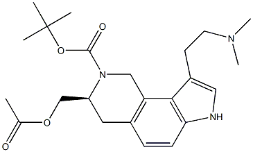 (S)-3-(AcetoxyMethyl)-9-(2-(diMethylaMino)ethyl)-3,4-dihydro-1H-pyrrolo[2,3-h]isoquinoline-2(7H)-carboxylic Acid tert-Butyl Ester Structure