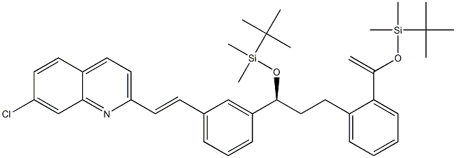 (S,E)-2-(3-(1-((tert-ButyldiMethylsilyl)oxy)-3-(2-(1-((tert-butyldiMethylsilyl)oxy)vinyl)phenyl)propyl)styryl)-7-chloroquinoline Structure