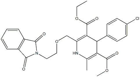 3-ethyl 5-Methyl 4-(4-chlorophenyl)-2-((2-(1,3-dioxoisoindolin-2-yl)ethoxy)Methyl)-6-Methyl-1,4-dihydropyridine-3,5-dicarboxylate Structure