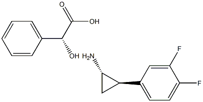 (1S,2R)-2-(3,4-二氟苯基) 环丙胺.(R)-扁桃酸盐,,结构式