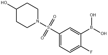 (2-fluoro-5-((4-hydroxypiperidin-1-yl)sulfonyl)phenyl)boronic acid Structure
