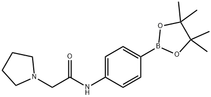 2-(吡咯烷-1-基)-N-(4-(4,4,5,5-四甲基-1,3,2-二硼戊环-2-基)苯基)乙酰胺, 825630-80-6, 结构式