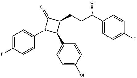 (3S,4S)-1-(4-fluorophenyl)-3-((S)-3-(4-fluorophenyl)-3-hydroxypropyl)-4-(4-hydroxyphenyl)azetidin-2-one Structure