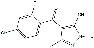 4-(2,4-ジクロロベンゾイル)-1,3-ジメチル-1H-ピラゾール-5-オール 化学構造式
