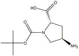(2R,4R)-4-氨基-1-(叔丁氧基羰基)吡咯烷-2-羧酸 结构式