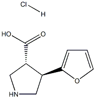 (+/-)-trans-4-(2-furanyl)-pyrrolidine-3-carboxylic acid-HCl,,结构式
