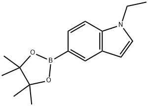 1 - 乙基-5 - ( 4,4,5,5 - 四甲基-1,3,2 - 二氧杂环戊硼烷-2 - 基) -1H -吲哚,1219741-53-3,结构式