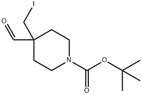 tert-butyl 4-forMyl-4-(iodoMethyl)piperidine-1-carboxylate Struktur
