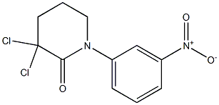 3,3-二氯-1-(3-硝基苯基)哌啶-2-酮, , 结构式