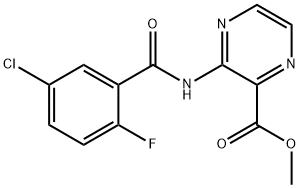 3-(5-氯-2-氟苯甲酰氨基)吡嗪-2-羧酸甲酯, 1415559-90-8, 结构式