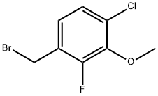 4-クロロ-2-フルオロ-3-メトキシベンジルブロミド 化学構造式