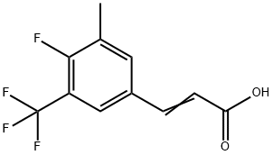 4-フルオロ-3-メチル-5-(トリフルオロメチル)けい皮酸 化学構造式