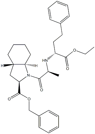 (2R,3aS,7aR)-1-[(2S)-2-[[(1R)-1-(Ethoxycarbonyl)-3-phenylpropyl]amino]-1-oxopropyl]octahydro-1H-indole-2-carboxylic Acid Benzyl Ester Structure