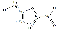 5-HydroxyMethyl-2-furancarboxylic Acid-13C6 Structure