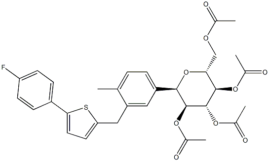 (2R,3R,4R,5S,6R)-2-(acetoxyMethyl)-6-(3-((5-(4-fluorophenyl)thiophen-2-yl)Methyl)-4-Methylphenyl)tetrahydro-2H-pyran-3,4,5-triyl triacetate