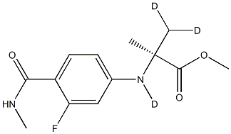 N-[3-Fluoro-4-[(MethylaMino)carbonyl]phenyl]-2-Methylalanine Methyl Ester-d3, , 结构式