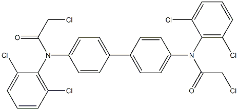N,N'-([1,1'-Biphenyl]-4,4'-diyl)bis(2-chloro-N-(2,6-dichlorophenyl)acetaMide) 化学構造式