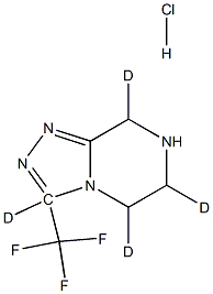 3-(TrifluoroMethyl)-5,6,7,8-tetrahydro-[1,2,4]triazolo[4,3-a]pyrazine-d4 Hydrochloride Structure
