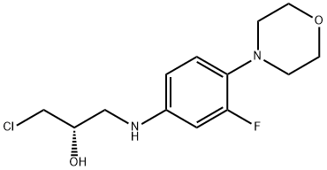 (S)-1-クロロ-3-((3-フルオロ-4-モルホリノフェニル)アミノ)プロパン-2-オール 化学構造式