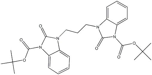 3,3'-(Propane-1,3-diyl)bis(2-oxo-2,3-dihydro-1H-benzo[d]iMidazole-1-carboxylate) Di-tertbutyl Ester Structure