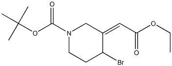 4-BroMo-3-(2-ethoxy-2-oxoethylidene)piperidine-1-carboxylic Acid tert-Butyl Ester Structure
