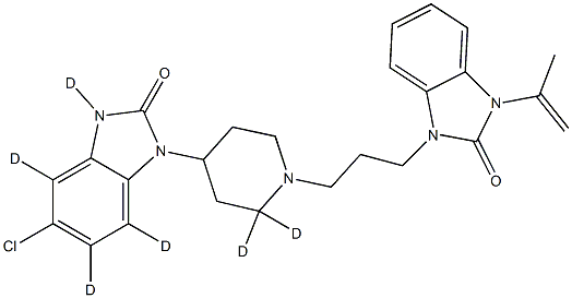 5-Chloro-1-[1-[3-[2,3-dihydro-3-(1-Methylethenyl)-2-oxo-1H-benziMidazol-1-yl]propyl]-4-piperidinyl]-1,3-dihydro-2H-benziMidazol-2-one-d6 Structure