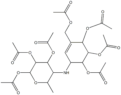 Tetrahydro-6-Methyl-5-[[4,5,6-trihydroxy-3-(hydroxyMethyl)-2-cyclohexen-1-yl]aMino]-2H-Pyran-2,3,4-triol Heptaacetate