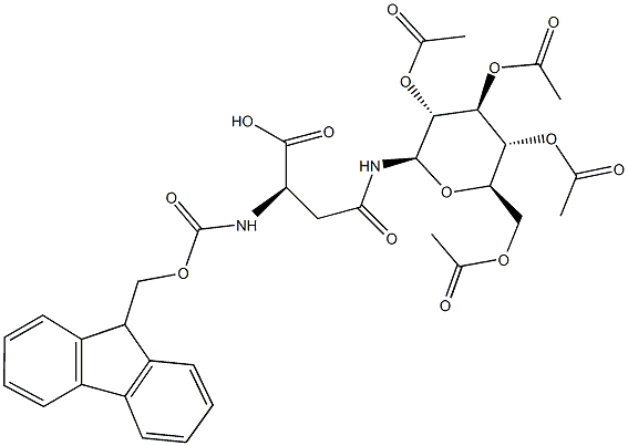 Fmoc-L-Asn(beta-D-Glc(Ac)4-OH 结构式