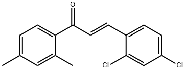 (2E)-3-(2,4-ジクロロフェニル)-1-(2,4-ジメチルフェニル)プロプ-2-エン-1-オン 化学構造式
