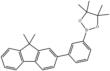 2-(3-(9,9-dimethyl-9H-fluoren-2-yl)phenyl)-4,4,5,5-tetramethyl-1,3,2-dioxaborolane Structure