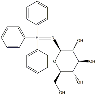 (2R,3S,4S,5R,6R)-2-(Hydroxymethyl)-6-((triphenylphosphoranylidene)amino)tetrahydro-2H-pyran-3,4,5-triol 化学構造式