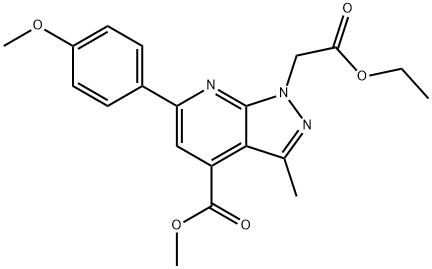 methyl 1-(2-ethoxy-2-oxoethyl)-6-(4-methoxyphenyl)-3-methyl-1H-pyrazolo[3,4-b]pyridine-4-carboxylate Structure
