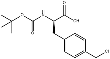 4-(chloromethyl)-N-[(1,1-dimethylethoxy)carbonyl]- D-Phenylalanine Structure