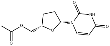 Uridine, 2',3'-dideoxy-, 5'-acetate Structure